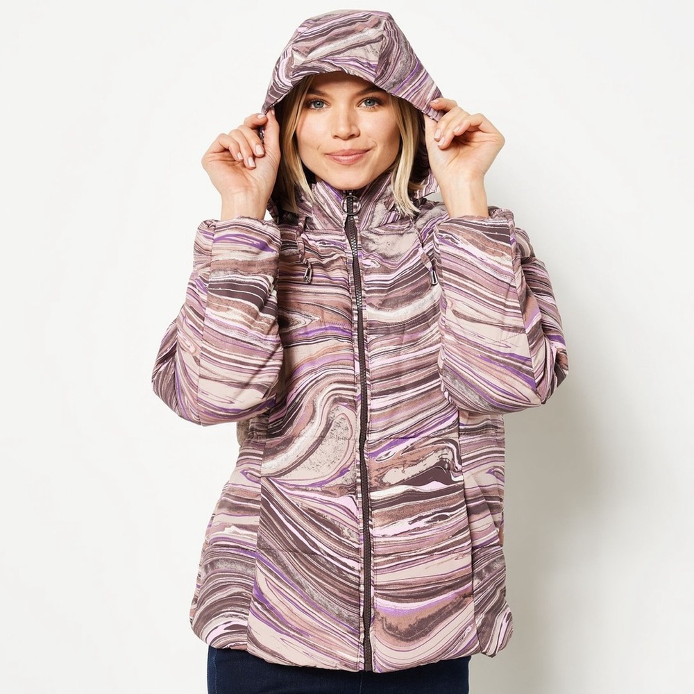 Isaac Mizrahi Live! SOHO Marble Puffer Jacket M